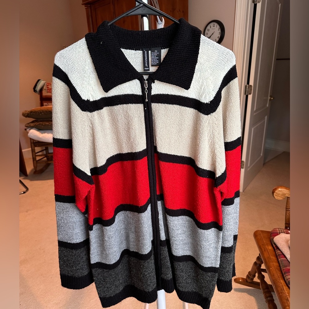 Jason Maxwell Zip Up Sweater - Size 2X